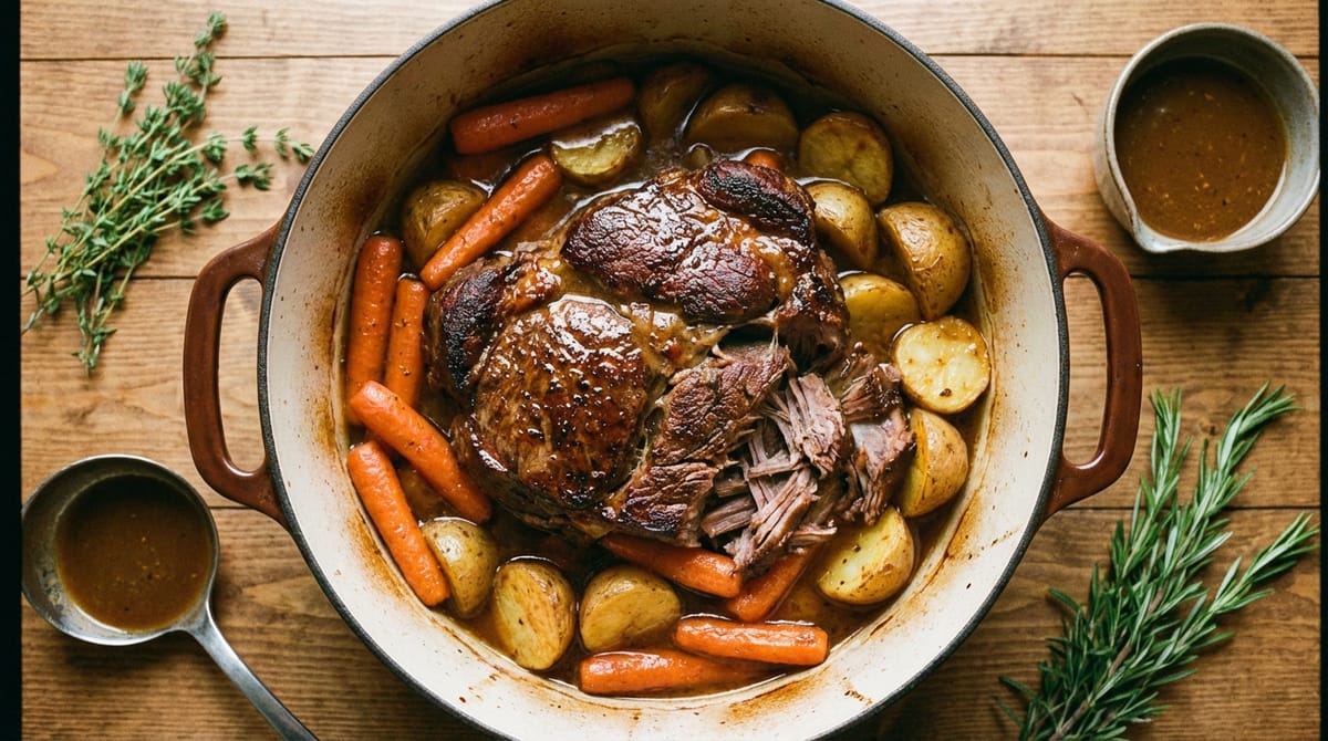 Pot Roast with Carrots, Potatoes, and Rich Pan Gravy