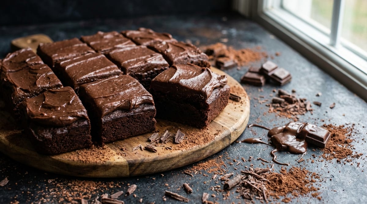 Triple Chocolate Brownies with Fudge Frosting Recipe