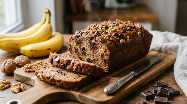 Banana Bread with Walnuts and Chocolate Chips Recipe