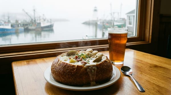 New England Clam Chowder in a Sourdough Bread Bowl